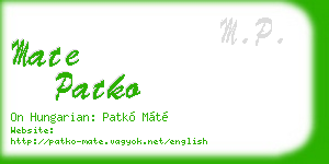 mate patko business card