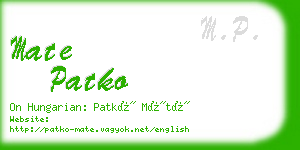 mate patko business card